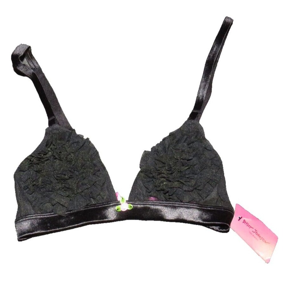 Betsey Johnson Women's Back Mesh Ruffled Bralette Size Small